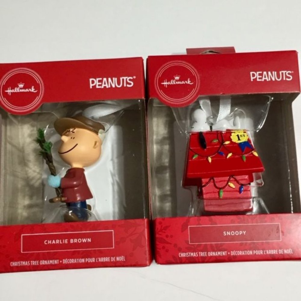 Peanuts Ornaments  Charlie Snoopy